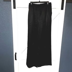 FashionNova Put It Down Satin Trousers Black wide leg NEW with tags